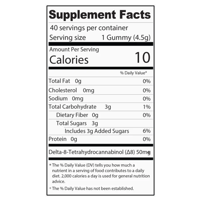 M-Fusions Delta 8 THC Fruit Punch Gummies 40 Ct. - 50mg Delta 8 per gummy
