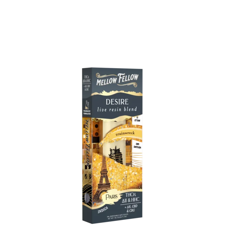 Desire Blend - Destination: Paris - Live Resin 1ml Disposable Vape - Trainwreck (Indica)