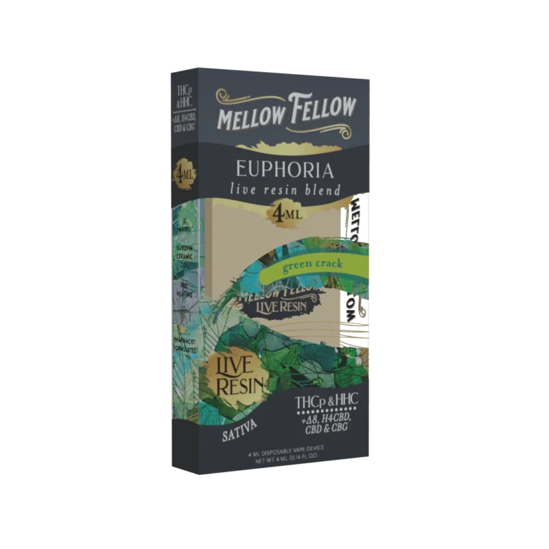 Euphoria Blend 4ml Live Resin Disposable Vape - Green Crack (Sativa)