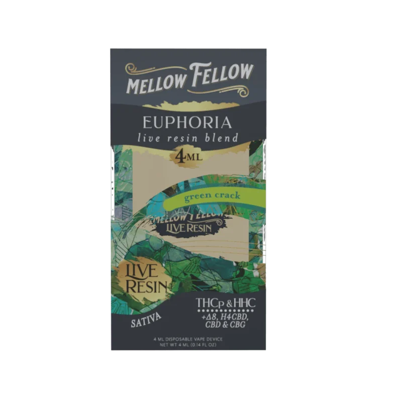 Euphoria Blend 4ml Live Resin Disposable Vape - Green Crack (Sativa)