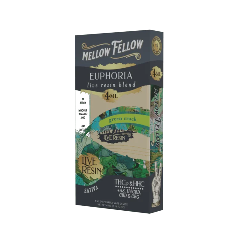 Euphoria Blend 4ml Live Resin Disposable Vape - Green Crack (Sativa)